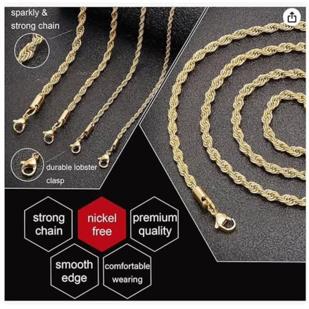 Gold Plated Rope Chain - Picture 6 of 10